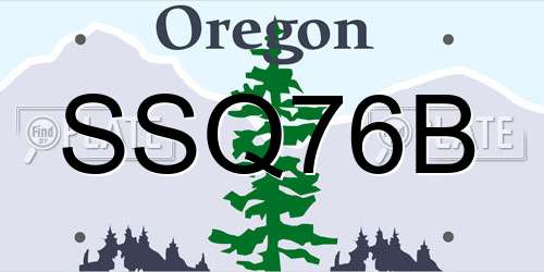 SSQ76B Oregon License Plate