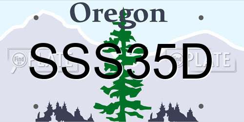 SSS35D Oregon License Plate