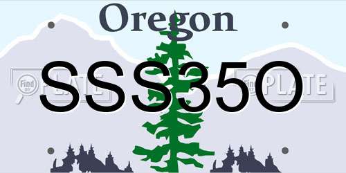 SSS35O Oregon License Plate