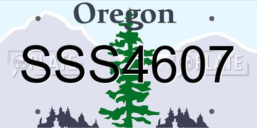SSS4607 Oregon License Plate