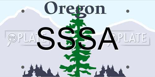SSSA Oregon License Plate