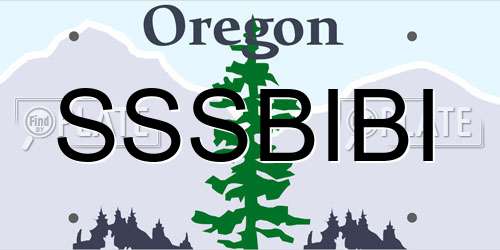 SSSBIBI Oregon License Plate