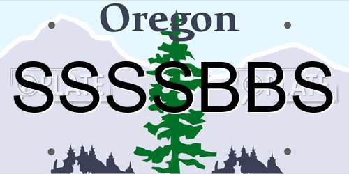 SSSSBBS Oregon License Plate
