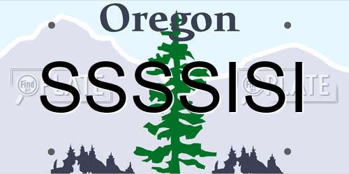 SSSSISI Oregon License Plate