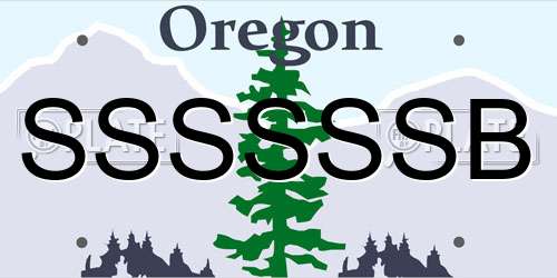 SSSSSSB Oregon License Plate