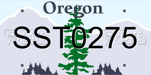 SST0275 Oregon License Plate