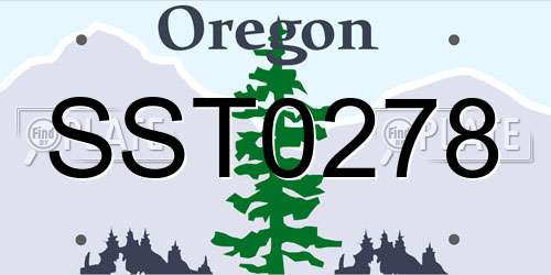 SST0278 Oregon License Plate