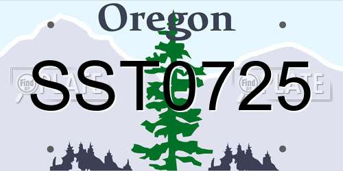 SST0725 Oregon License Plate