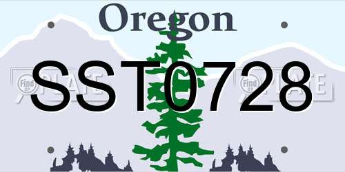 SST0728 Oregon License Plate