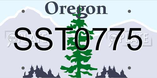 SST0775 Oregon License Plate