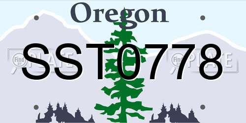 SST0778 Oregon License Plate