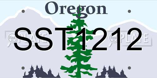 SST1212 Oregon License Plate