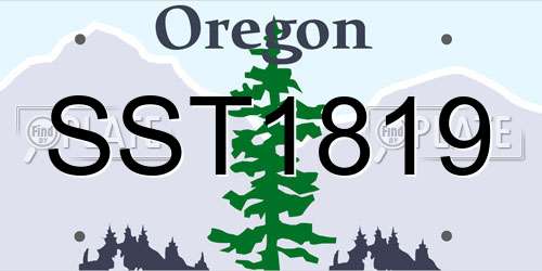 SST1819 Oregon License Plate