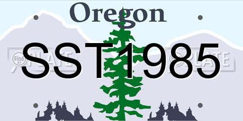SST1985 Oregon License Plate