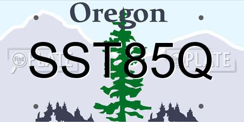 SST85Q Oregon License Plate