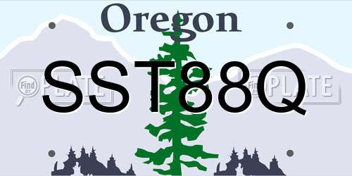 SST88Q Oregon License Plate