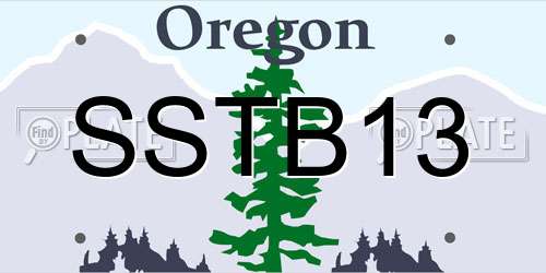 SSTB13 Oregon License Plate