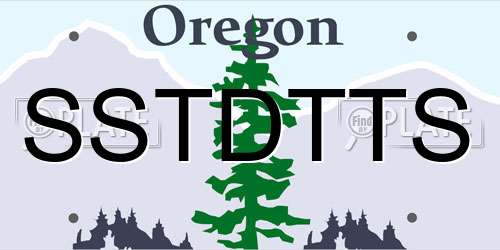 SSTDTTS Oregon License Plate