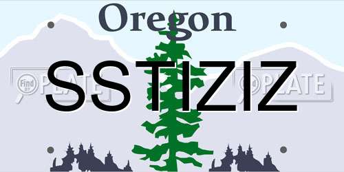 SSTIZIZ Oregon License Plate