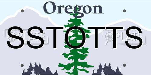 SSTOTTS Oregon License Plate