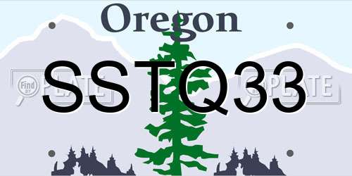 SSTQ33 Oregon License Plate