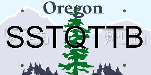 SSTQTTB Oregon License Plate