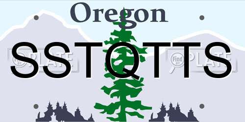 SSTQTTS Oregon License Plate