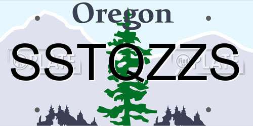 SSTQZZS Oregon License Plate