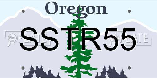 SSTR55 Oregon License Plate