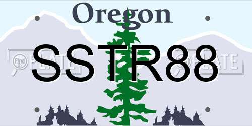 SSTR88 Oregon License Plate