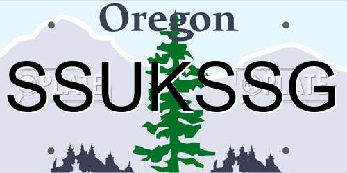 SSUKSSG Oregon License Plate