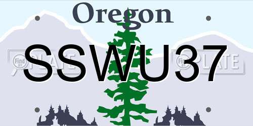 SSWU37 Oregon License Plate