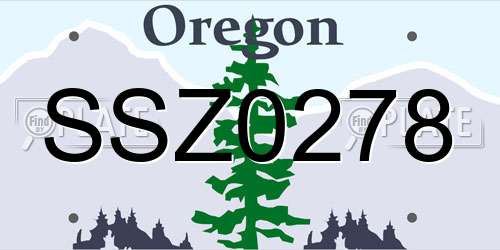 SSZ0278 Oregon License Plate