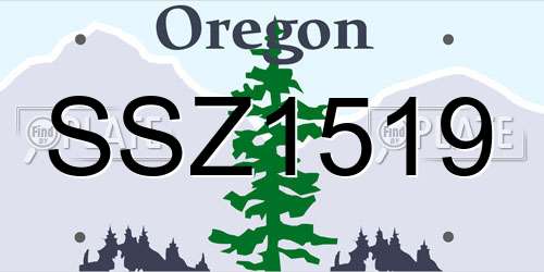 SSZ1519 Oregon License Plate