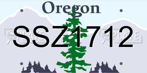 SSZ1712 Oregon License Plate