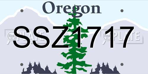 SSZ1717 Oregon License Plate