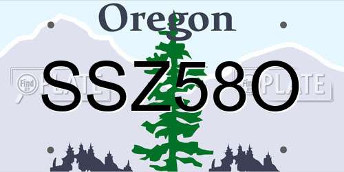 SSZ58O Oregon License Plate