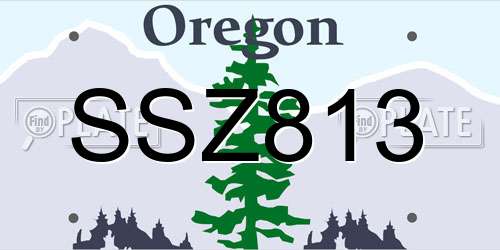 SSZ813 Oregon License Plate