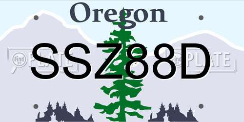 SSZ88D Oregon License Plate