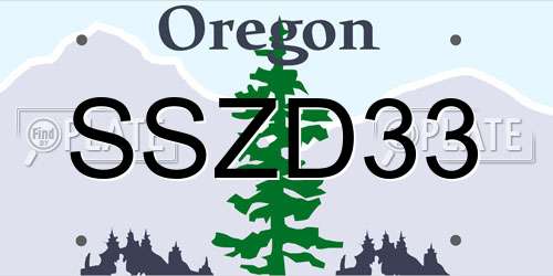 SSZD33 Oregon License Plate