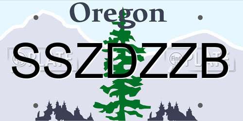 SSZDZZB Oregon License Plate