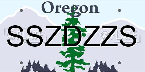 SSZDZZS Oregon License Plate