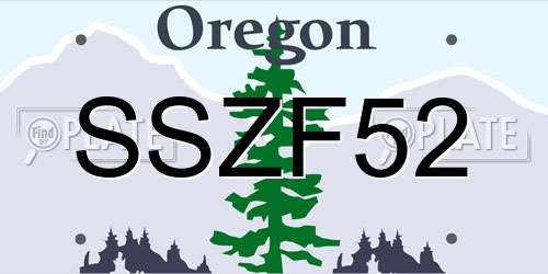 SSZF52 Oregon License Plate
