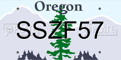 SSZF57 Oregon License Plate