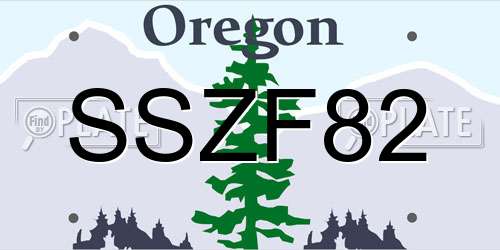 SSZF82 Oregon License Plate