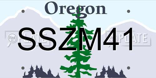 SSZM41 Oregon License Plate