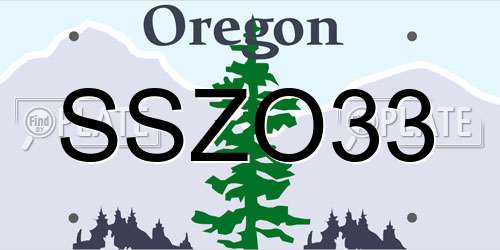 SSZO33 Oregon License Plate