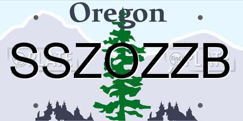 SSZOZZB Oregon License Plate