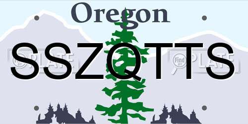 SSZQTTS Oregon License Plate