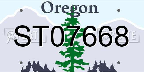 ST07668 Oregon License Plate